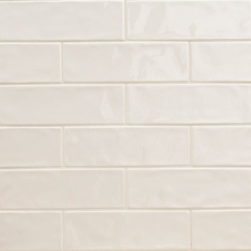4x12 Urbano Solid-Color Glossy Smooth Ceramic Tile Off White