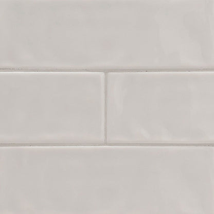 4x12 Urbano Solid-Color Glossy Smooth Ceramic Tile Light Gray
