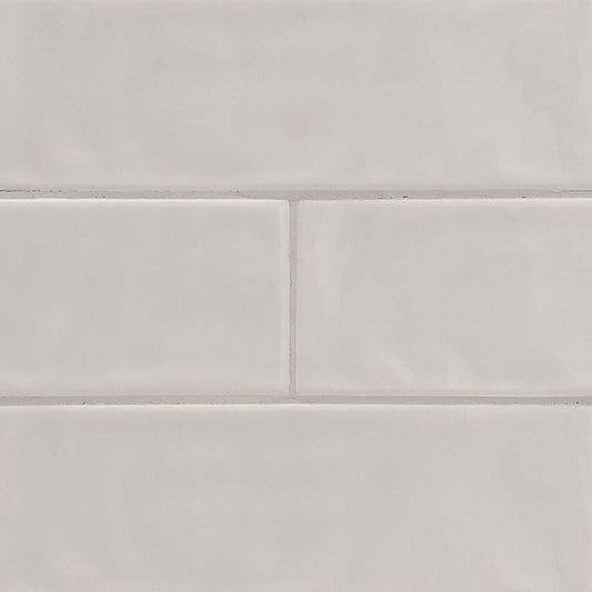 4x12 Urbano Solid-Color Glossy Smooth Ceramic Tile Light Gray