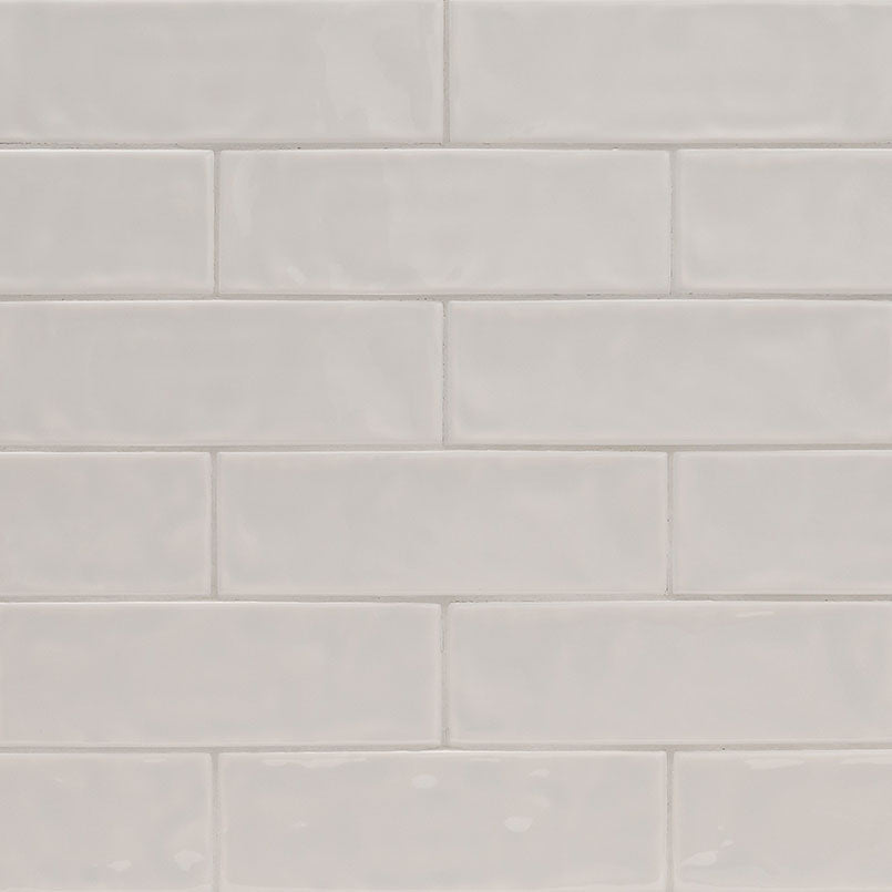 4x12 Urbano Solid-Color Glossy Smooth Ceramic Tile Light Gray