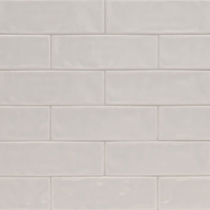 4x12 Urbano Solid-Color Glossy Smooth Ceramic Tile Light Gray