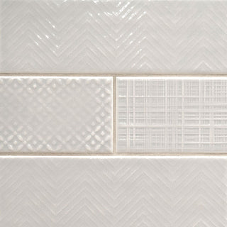 4x12 Urbano Grid Linear Solid-Color Glossy Smooth Ceramic Tile