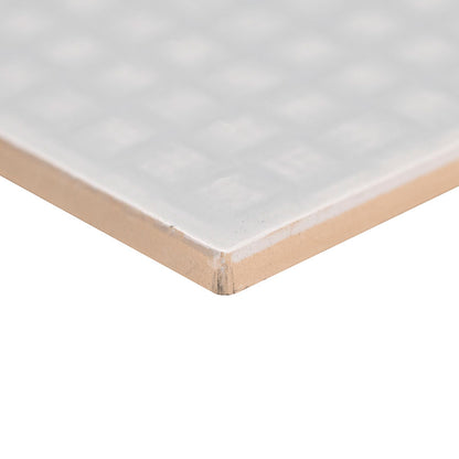 4x12 Urbano Grid Linear Solid-Color Glossy Smooth Ceramic Tile Light Gray