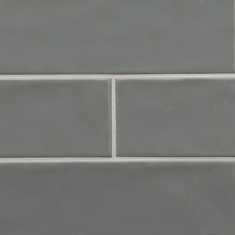 4x12 Urbano Solid-Color Glossy Smooth Ceramic Tile Dark Gray