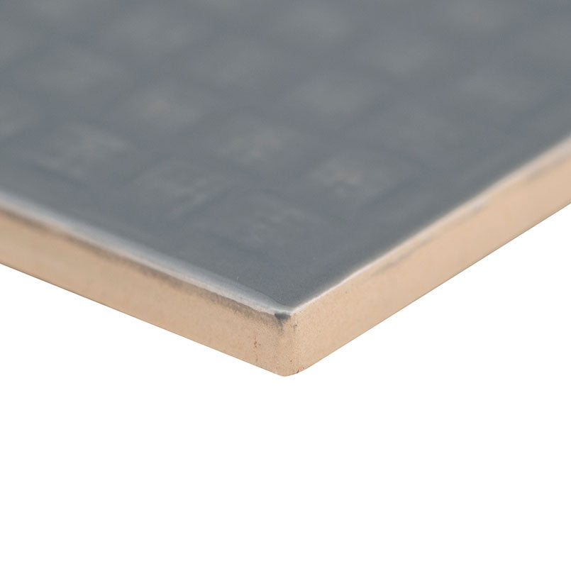 4x12 Urbano Grid Linear Solid-Color Glossy Smooth Ceramic Tile Dark Gray