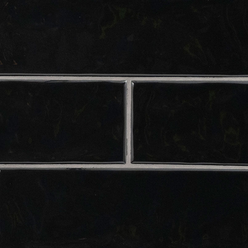 4x12 Urbano Solid-Color Glossy Smooth Ceramic Tile Black