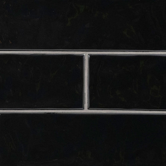 4x12 Urbano Solid-Color Glossy Smooth Ceramic Tile Black