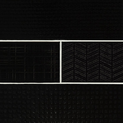 4x12 Urbano Grid Linear Solid-Color Glossy Smooth Ceramic Tile Black