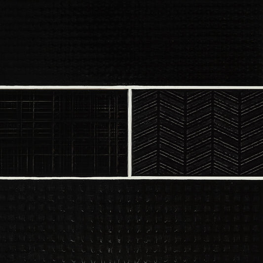 4x12 Urbano Grid Linear Solid-Color Glossy Smooth Ceramic Tile Black