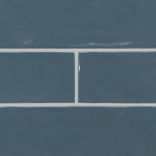 4x12 Urbano Solid-Color Glossy Smooth Ceramic Tile Dark Blue