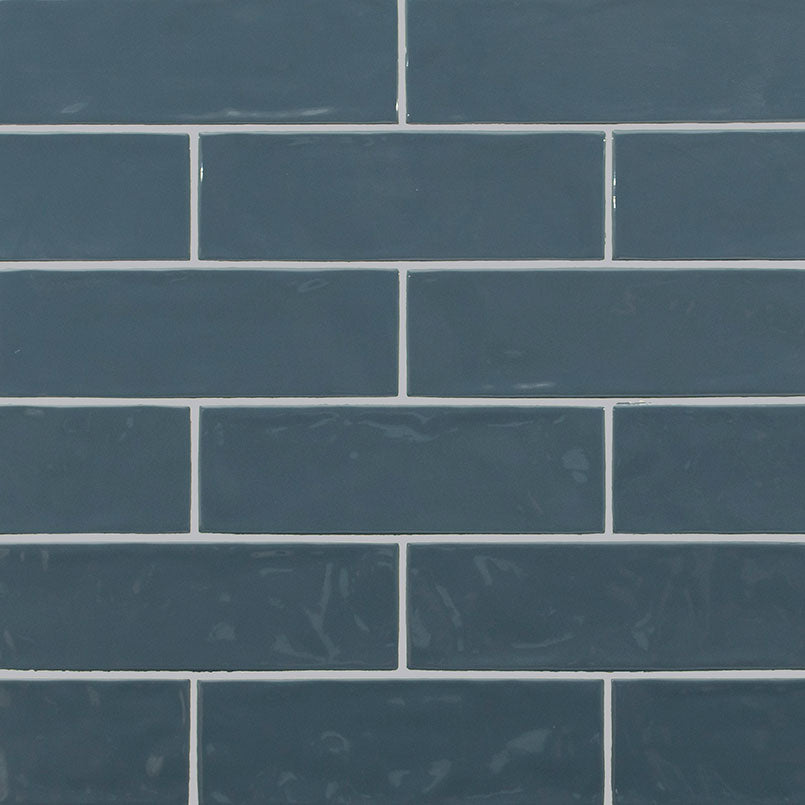 4x12 Urbano Solid-Color Glossy Smooth Ceramic Tile Dark Blue