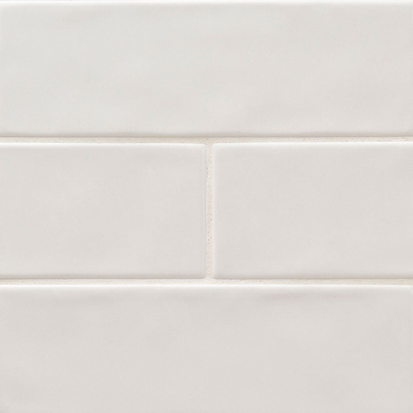 4x12 Urbano Solid-Color Glossy Smooth Ceramic Tile Beige White