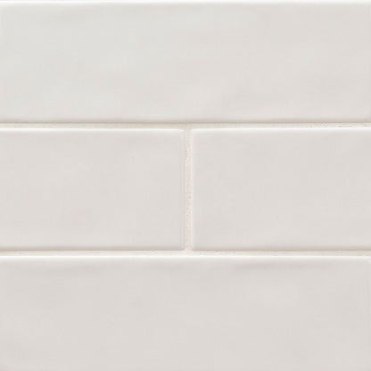 4x12 Urbano Solid-Color Glossy Smooth Ceramic Tile Beige White