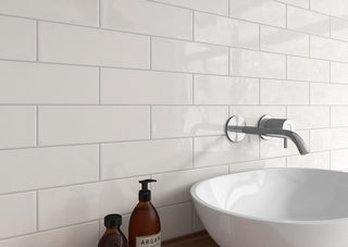 Beige White - 4x12 Urbano Solid-Color Glossy Smooth Ceramic Tile