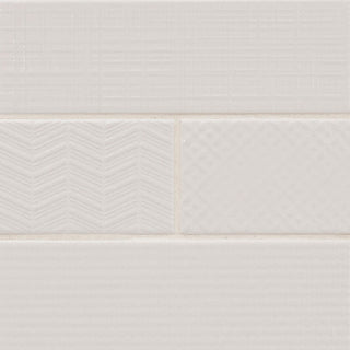 4x12 Urbano Grid Linear Solid-Color Glossy Smooth Ceramic Tile