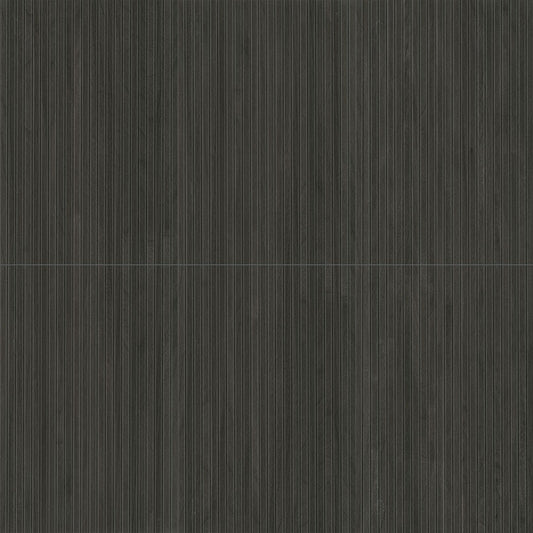 16x48 Urbanslat Mosaic Wood-Look Matte 3D Geometric Fluted Ceramic Tile Ebony Black