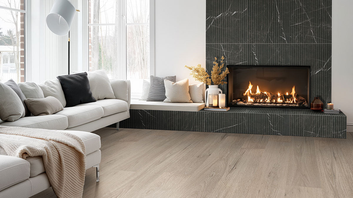 16x48 Urbanslat Mosaic Wood-Look Matte 3D Geometric Line-Relief Ceramic Tile Black Marble