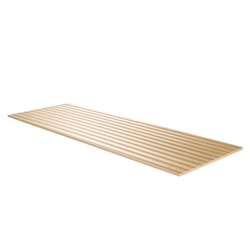 16x48 Urbanslat Mosaic Wood-Look Matte 3D Geometric Line-Relief Ceramic Tile Soft Beige