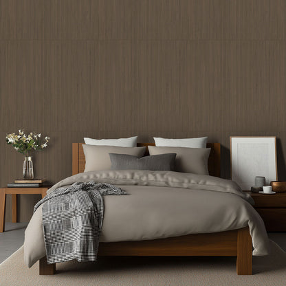16x48 Urbanslat Mosaic Wood-Look Matte 3D Geometric Line-Relief Ceramic Tile Dark Brown