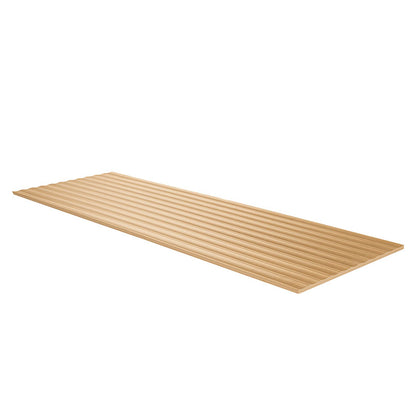 16x48 Urbanslat Mosaic Wood-Look Matte 3D Geometric Line-Relief Ceramic Tile Warm Beige