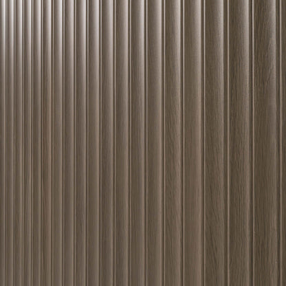 16x48 Urbanslat Mosaic Wood-Look Matte 3D Geometric Line-Relief Ceramic Tile Walnut Brown