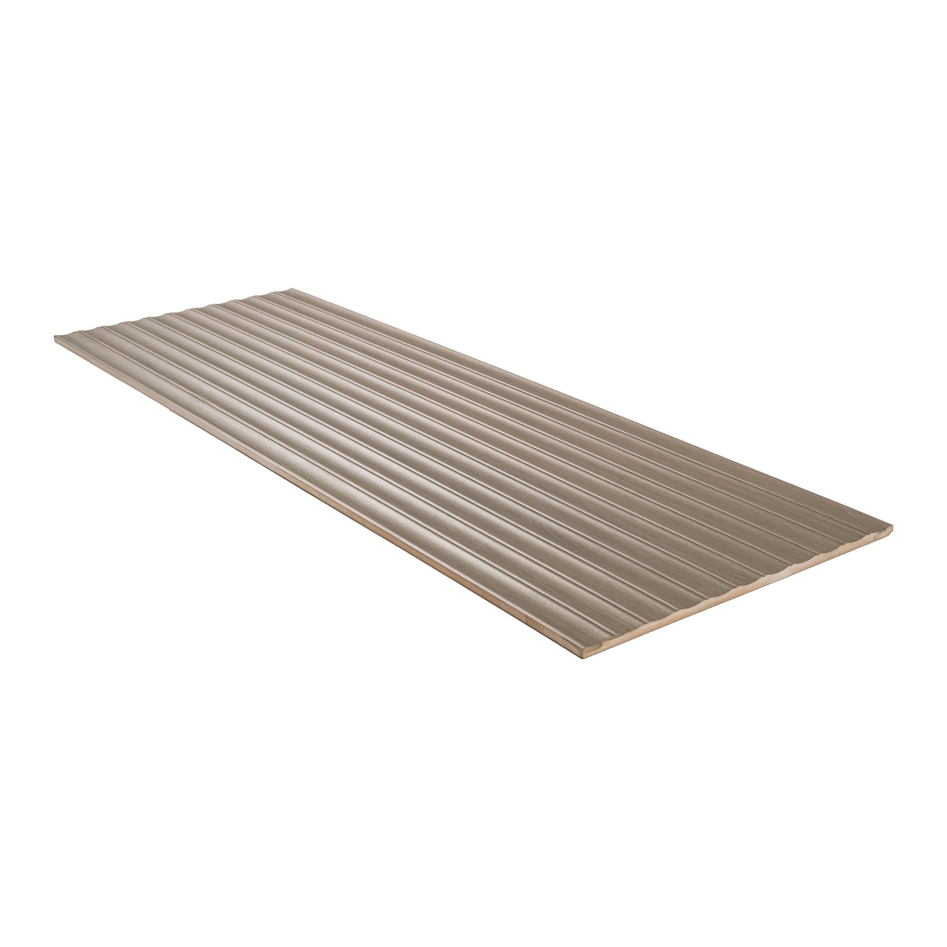 16x48 Urbanslat Mosaic Wood-Look Matte 3D Geometric Line-Relief Ceramic Tile Walnut Brown