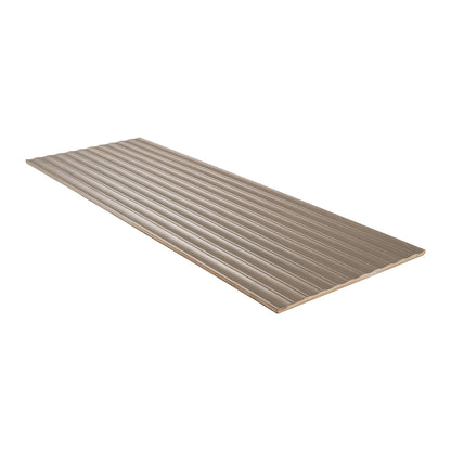 16x48 Urbanslat Mosaic Wood-Look Matte 3D Geometric Line-Relief Ceramic Tile Walnut Brown