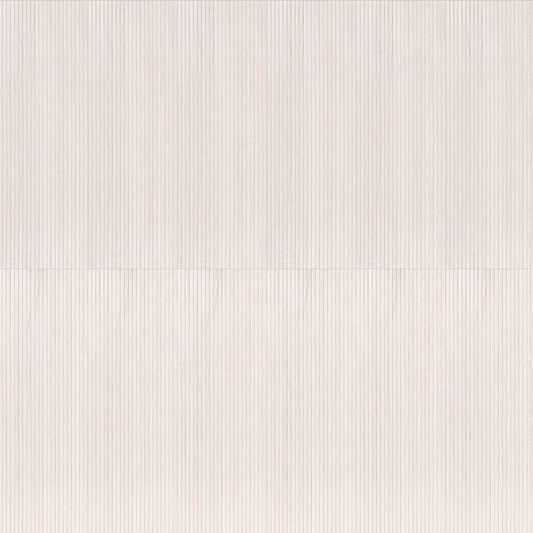 16x48 Urbanslat Mosaic Wood-Look Matte 3D Geometric Line-Relief Ceramic Tile Soft White