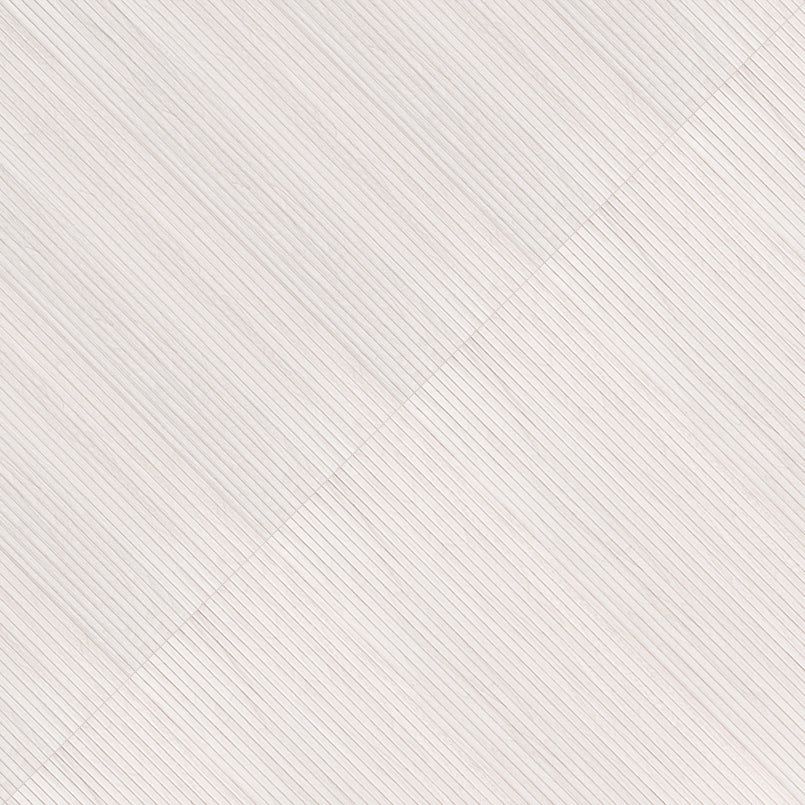 16x48 Urbanslat Mosaic Wood-Look Matte 3D Geometric Line-Relief Ceramic Tile Soft White