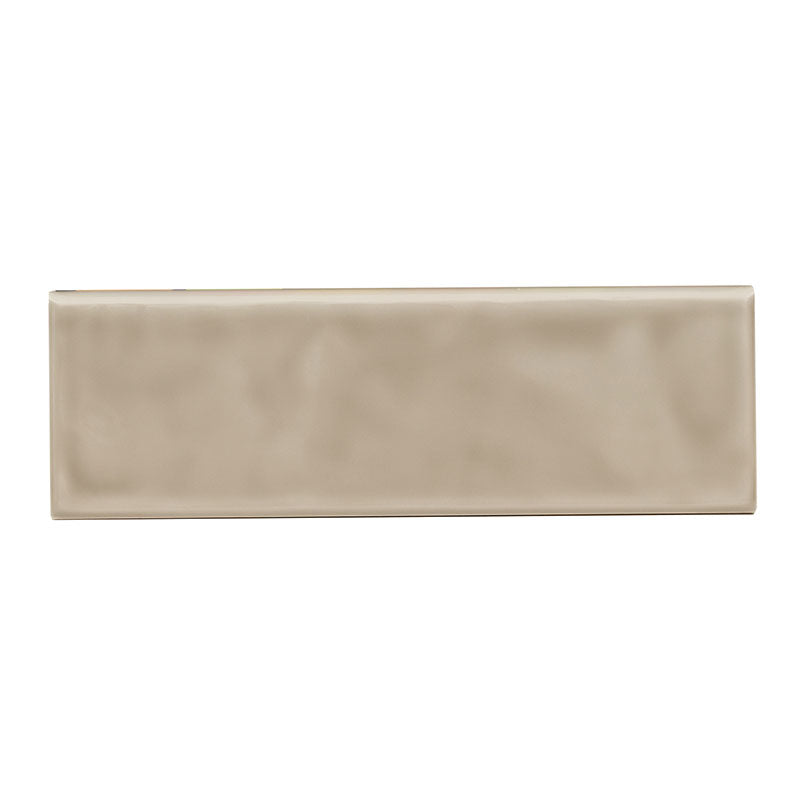 4x12 Urbano Bullnose Solid-Color Glossy Smooth Ceramic Tile Beige