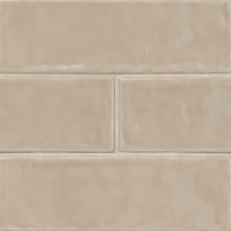 4x12 Urbano Solid-Color Glossy Smooth Ceramic Tile Beige