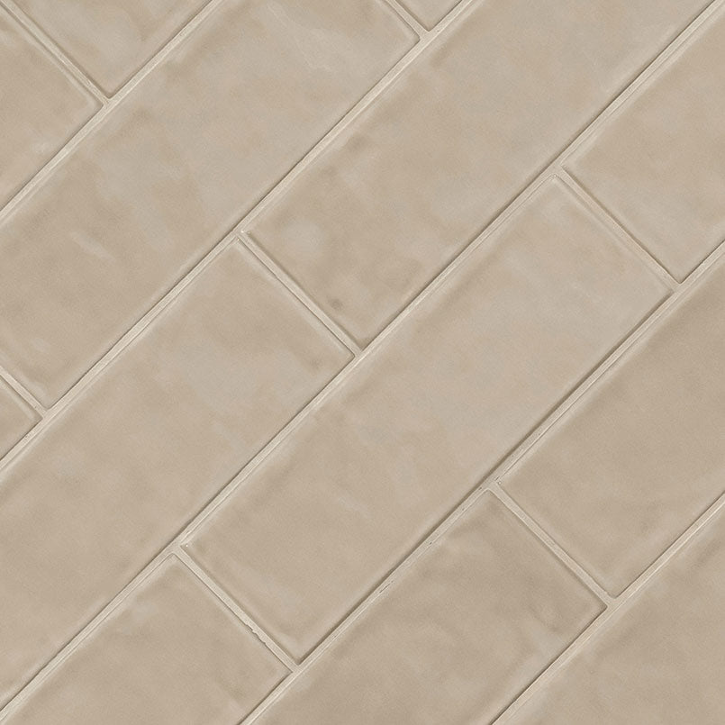 4x12 Urbano Solid-Color Glossy Smooth Ceramic Tile Beige