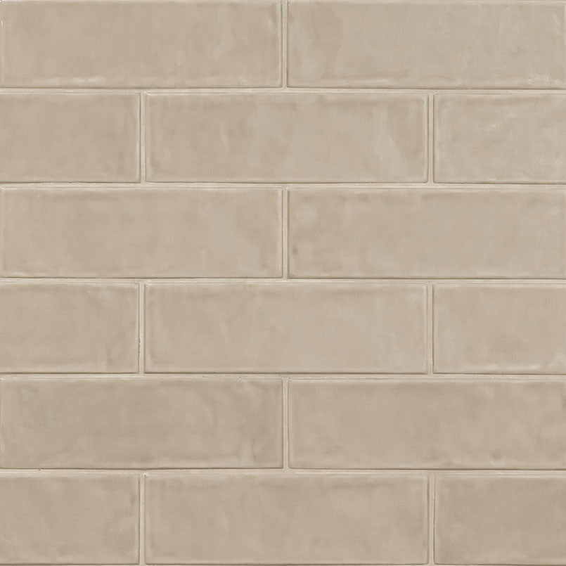 4x12 Urbano Solid-Color Glossy Smooth Ceramic Tile Beige