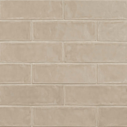 4x12 Urbano Solid-Color Glossy Smooth Ceramic Tile Beige
