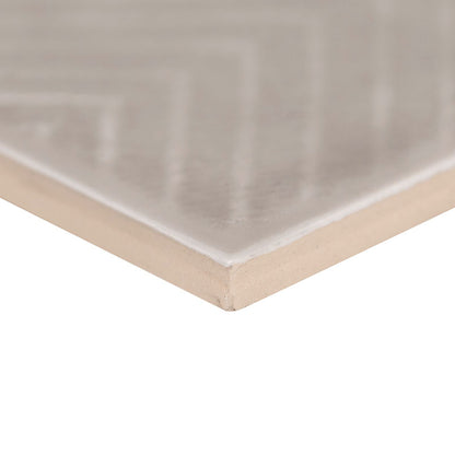 4x12 Urbano Grid Linear Solid-Color Glossy Smooth Ceramic Tile Beige