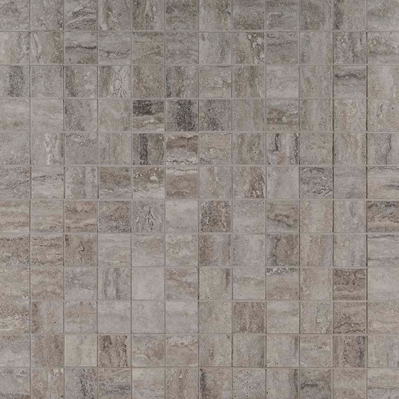 2x2 Veneto Mosaic Stone-Look Matte Textured Porcelain Tile Taupe Gray