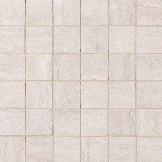 2x2 Veneto Mosaic Travertine-Look Matte Textured Porcelain Tile