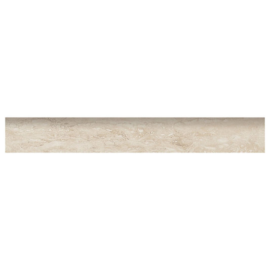 3x24 Veneto Bullnose Travertine-Look Matte Textured Porcelain Tile Light Cream