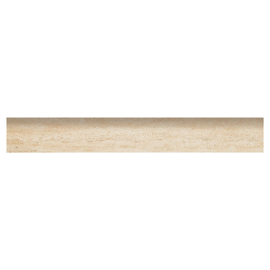 3x18 Veneto Bullnose Travertine-Look Polished Textured Porcelain Tile Sand Beige