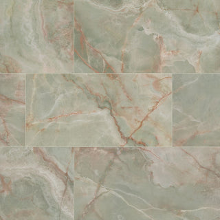 24x48 Verde Vivo Onyx-Look Polished Smooth Porcelain Tile