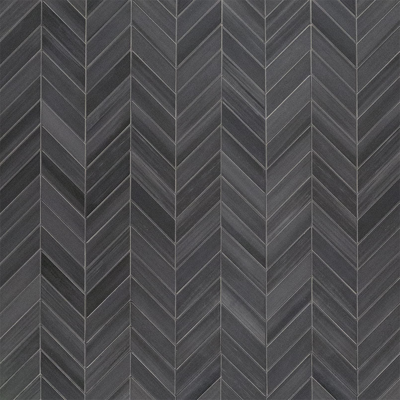 12x15 Watercolor Chevron Mosaic Concrete-Look Matte Smooth Porcelain Tile Slate Gray