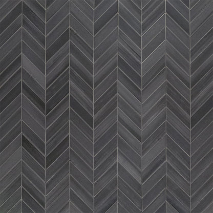 12x15 Watercolor Chevron Mosaic Concrete-Look Matte Smooth Porcelain Tile Slate Gray