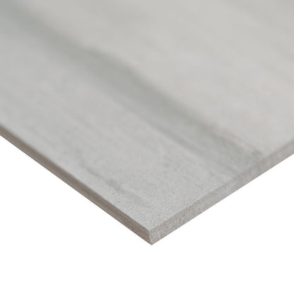 12x24 Watercolor Wood-Look Matte Smooth Porcelain Tile Light Gray