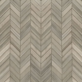 Taupe Gray - 12x15 Watercolor Chevron Wood-Look Matte Smooth Porcelain Tile