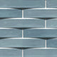 2x10 Convex 3D-Geometric Wavy Natural-Look Glossy Undulated Ceramic Tile Teal Blue