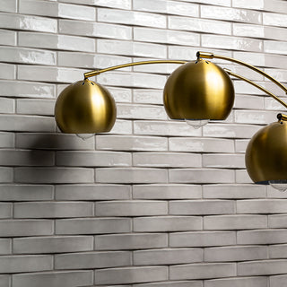 Light Gray - 2x10 Convex 3D-Geometric Wavy Natural-Look Glossy Undulated Ceramic Tile
