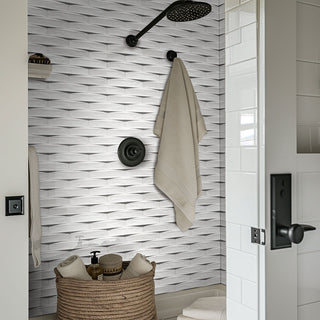 Pure White - 2x10 Convex 3D-Geometric Wavy Natural-Look Glossy Undulated Ceramic Tile