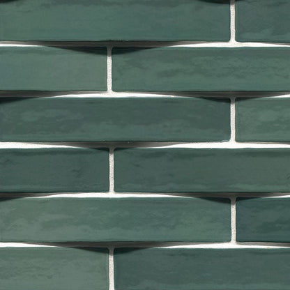 2x10 Convex 3D-Geometric Wavy Natural-Look Glossy Undulated Ceramic Tile