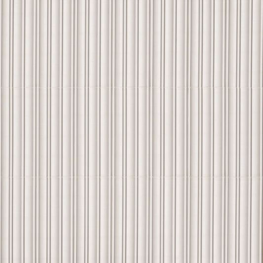 7x16 Folk Metallic-Look Satin 3D-Geometric Grooved Porcelain Tile Pearl White
