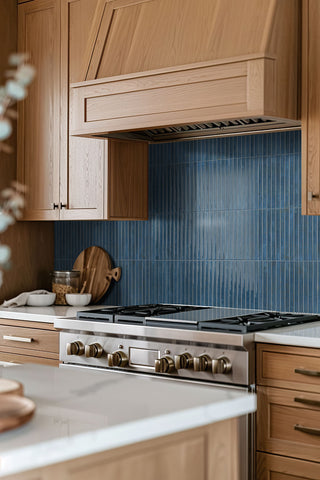 Cobalto Blue - 5x10 Gems 3D-Geometric Ribbed Solid-Color Glossy Smooth Porcelain Tile